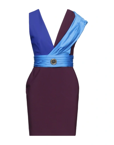 Shop Fausto Puglisi Woman Mini Dress Blue Size 12 Cotton, Polyamide