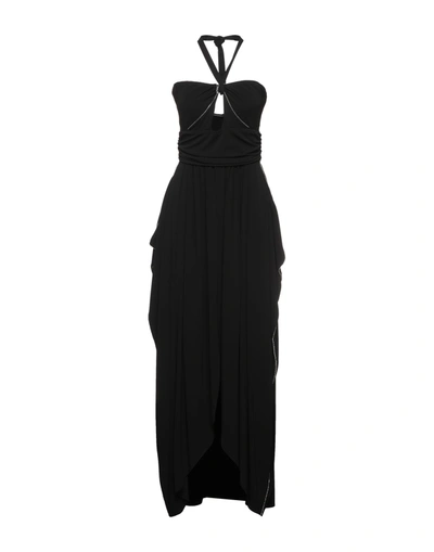 Shop Amen Woman Midi Dress Black Size 6 Viscose, Elastane, Glass, Metal