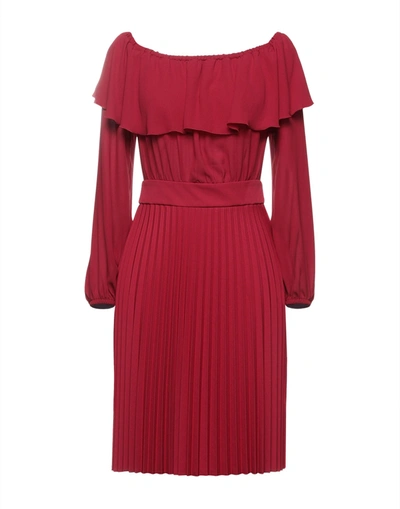 Shop Be Blumarine Woman Mini Dress Burgundy Size 4 Polyester, Elastane In Red