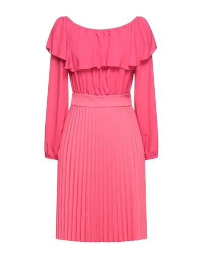Shop Be Blumarine Woman Mini Dress Fuchsia Size 8 Polyester, Elastane In Pink