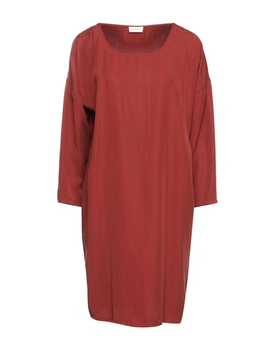 Shop American Vintage Woman Mini Dress Brick Red Size S Lyocell