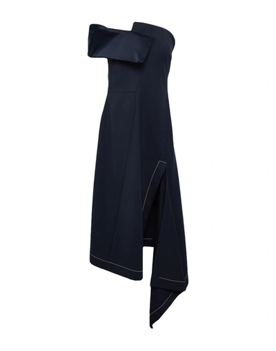 Shop Monse Woman Mini Dress Midnight Blue Size 2 Wool, Elastane