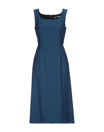 Shop Maison Laviniaturra Woman Midi Dress Midnight Blue Size 8 Virgin Wool, Polyamide, Elastane
