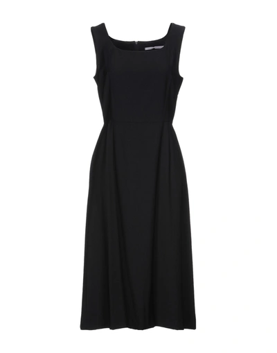 Shop Maison Laviniaturra Woman Midi Dress Black Size 8 Virgin Wool, Polyamide, Elastane