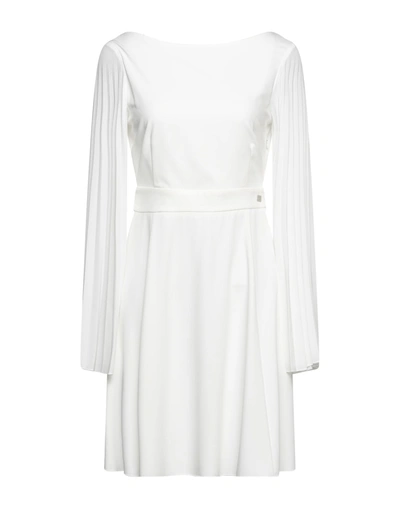 Shop Be Blumarine Woman Mini Dress White Size 8 Polyester, Elastane