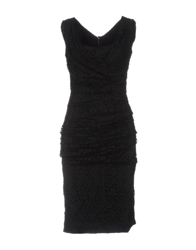 Shop Dolce & Gabbana Woman Midi Dress Black Size 10 Cotton, Polyamide, Elastane