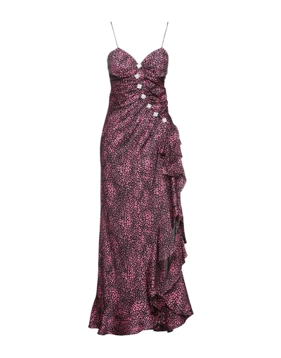 Shop Alessandra Rich Long Dresses In Fuchsia
