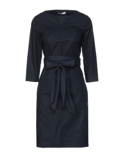 Shop Rosso35 Woman Mini Dress Midnight Blue Size 8 Cotton, Elastane