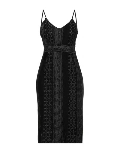 Shop Nora Barth Woman Midi Dress Black Size 10 Polyester, Elastane