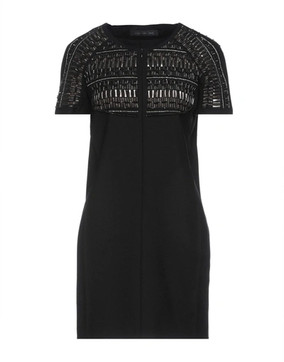 Shop Barbara Bui Woman Mini Dress Black Size 10 Wool, Elastane, Lambskin