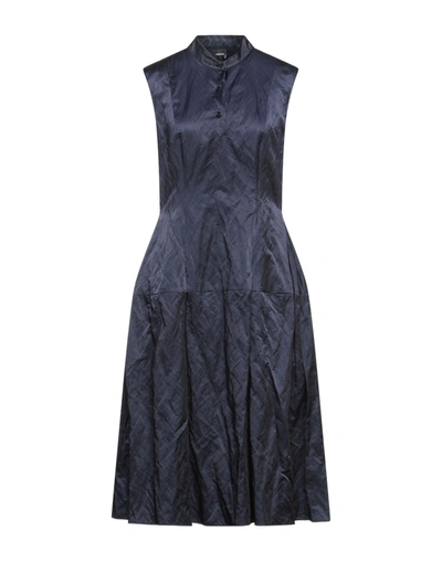 Shop Aspesi Woman Midi Dress Midnight Blue Size 8 Cotton, Polyamide, Metallic Fiber