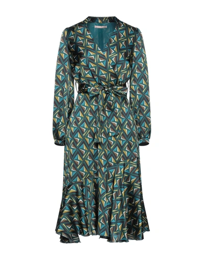 Shop Paola Prata Woman Midi Dress Green Size 4 Polyester