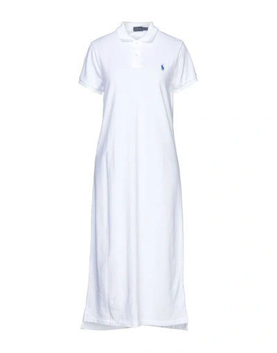 Shop Polo Ralph Lauren Woman Midi Dress White Size M Cotton