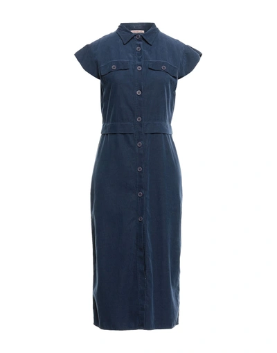 Shop Paola Prata Midi Dresses In Dark Blue