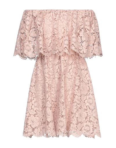 Shop Valentino Garavani Woman Mini Dress Blush Size 10 Cotton, Viscose, Polyamide, Virgin Wool, Silk In Pink
