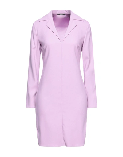 Shop Carla G. Woman Mini Dress Lilac Size 6 Acetate, Viscose, Elastane In Purple