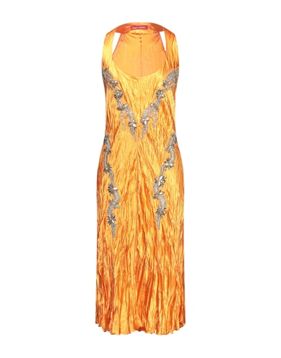 Shop Angelo Marani Midi Dresses In Orange