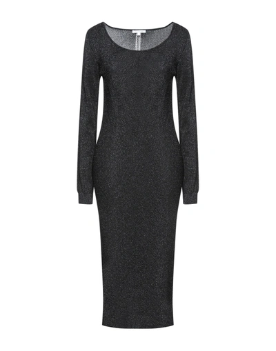 Shop Patrizia Pepe Woman Midi Dress Black Size 3 Viscose, Polyamide, Polyester