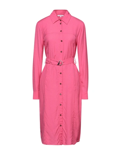 Shop Patrizia Pepe Woman Midi Dress Fuchsia Size 4 Viscose In Pink