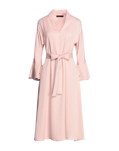 Shop Hannibal Laguna Woman Midi Dress Blush Size 10 Polyester In Pink
