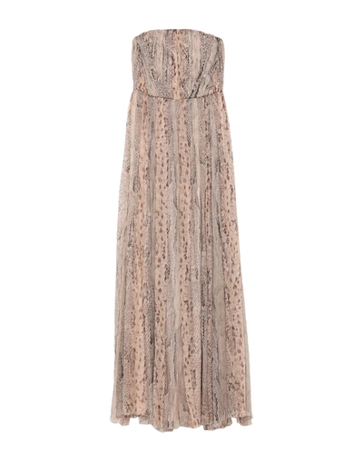 Shop Anna Molinari Blumarine Woman Maxi Dress Light Brown Size 8 Silk, Polyester, Polyamide, Elastane, Po In Beige