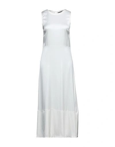 Shop Alpha Studio Woman Midi Dress White Size 2 Viscose, Elastane