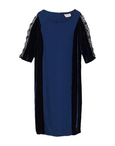 Shop Ki6? Who Are You? Woman Mini Dress Blue Size 4 Viscose, Silk