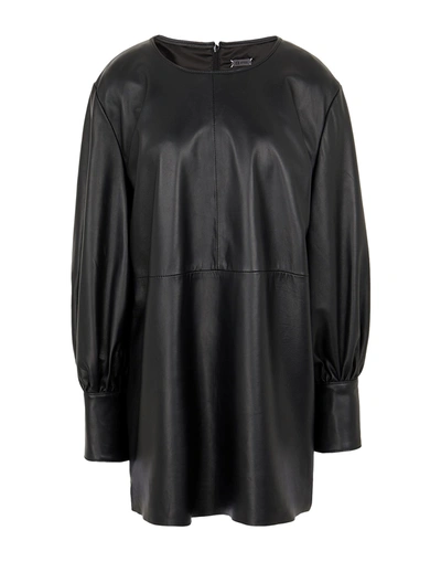 Shop 8 By Yoox Woman Mini Dress Black Size 8 Lambskin