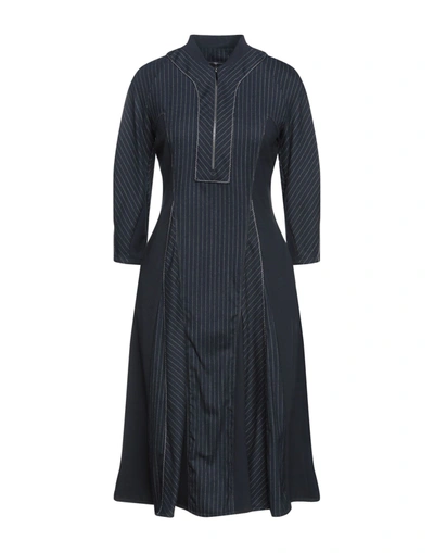 Shop High Woman Midi Dress Midnight Blue Size 12 Virgin Wool, Elastane, Rayon, Nylon