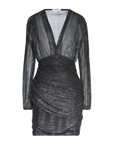 Shop Maje Woman Short Dress Black Size 6 Polyester, Metallic Fiber