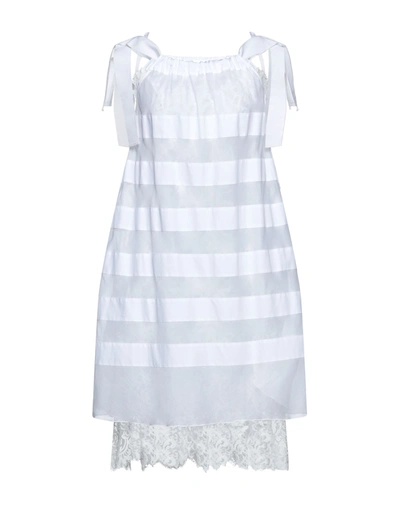 Shop Ermanno Scervino Woman Midi Dress White Size 8 Cotton