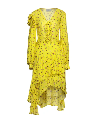 Shop Preen By Thornton Bregazzi Woman Short Dress Yellow Size Xs Viscose