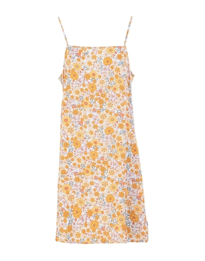 Shop Vans Wm Trippy Floral Dress Woman Mini Dress Ocher Size M Viscose In Yellow
