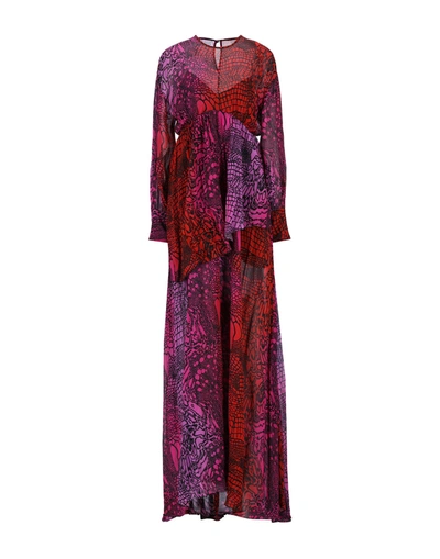 Shop Just Cavalli Woman Maxi Dress Fuchsia Size 2 Viscose In Pink