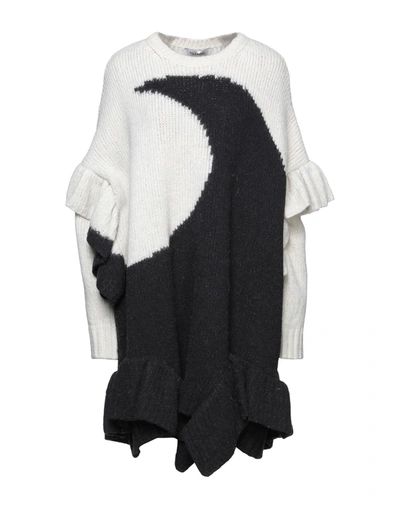 Shop Valentino Garavani Woman Mini Dress Black Size Xs Cotton, Wool, Alpaca Wool, Cashmere
