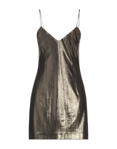 Shop Vetements Woman Mini Dress Gold Size M Polyester