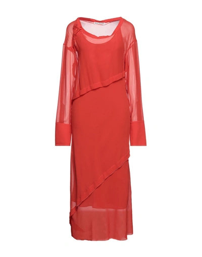 Shop Acne Studios Midi Dresses In Red