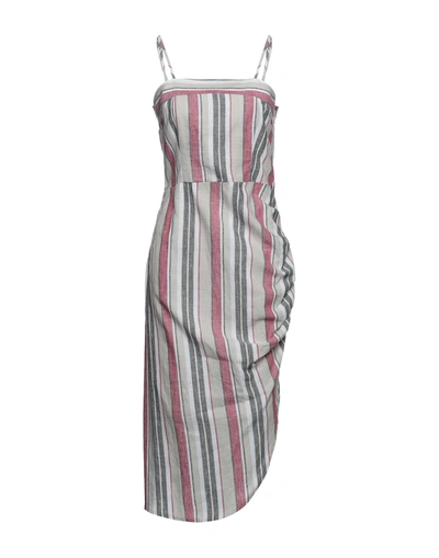 Shop Angela Mele Milano Woman Midi Dress Beige Size 8 Viscose, Linen
