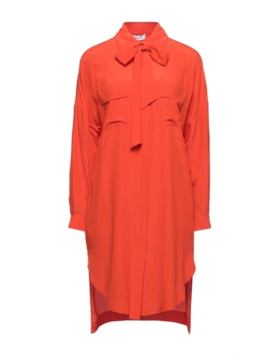 Shop Atos Lombardini Woman Mini Dress Orange Size 6 Acetate, Silk