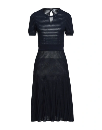 Shop Bruno Manetti Midi Dresses In Dark Blue