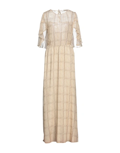 Shop L'autre Chose L' Autre Chose Woman Maxi Dress Beige Size 6 Silk