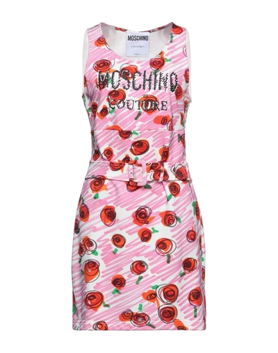 Shop Moschino Woman Mini Dress Pink Size 12 Cotton