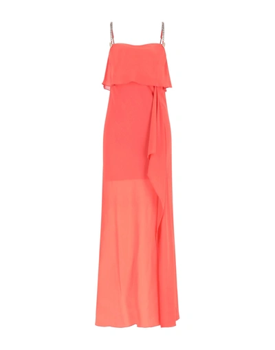 Shop Cristinaeffe Woman Maxi Dress Coral Size 4 Polyester In Red