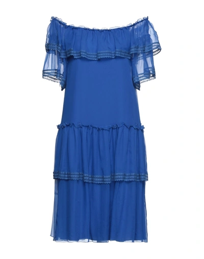Shop Alberta Ferretti Woman Mini Dress Blue Size 6 Silk