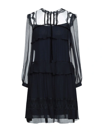 Shop Alberta Ferretti Woman Mini Dress Blue Size 8 Silk, Cotton, Polyamide