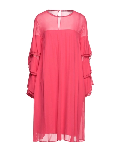 Shop Atos Lombardini Woman Mini Dress Fuchsia Size 12 Viscose, Polyester In Pink