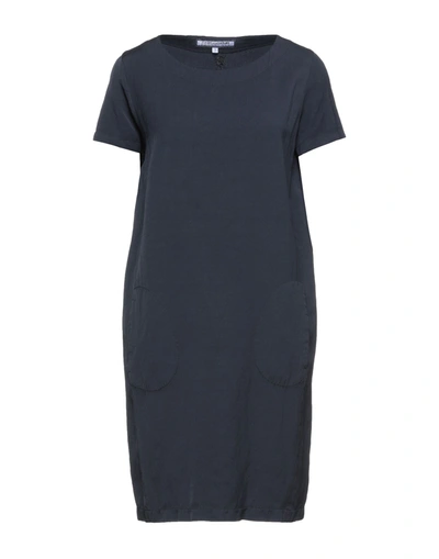 Shop European Culture Woman Mini Dress Midnight Blue Size Xs Rayon, Viscose, Linen, Cotton