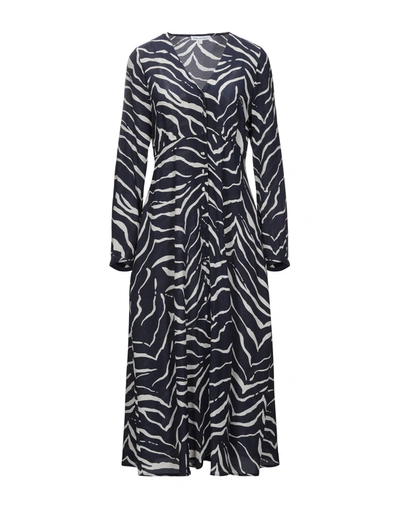 Shop Lily And Lionel Midi Dresses In Dark Blue