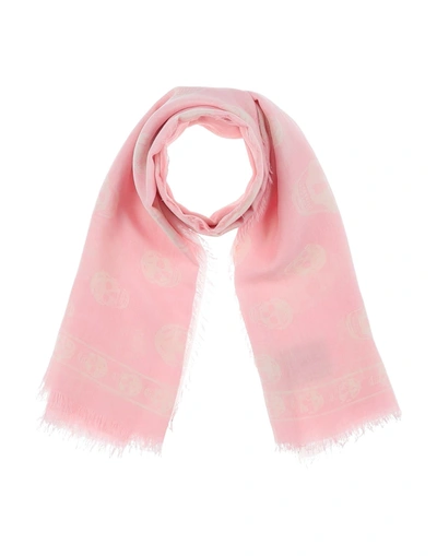 Shop Alexander Mcqueen Woman Scarf Light Pink Size - Modal, Silk