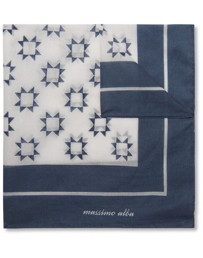 Shop Massimo Alba Scarves In Slate Blue